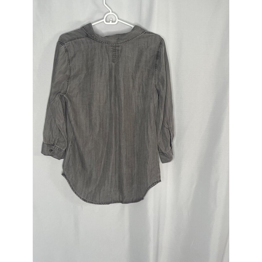 Hester & Orchard Womens Tencel Medium Grey 3/4 Sleeve Button-Up Shirt Size S - Picture 2 of 7